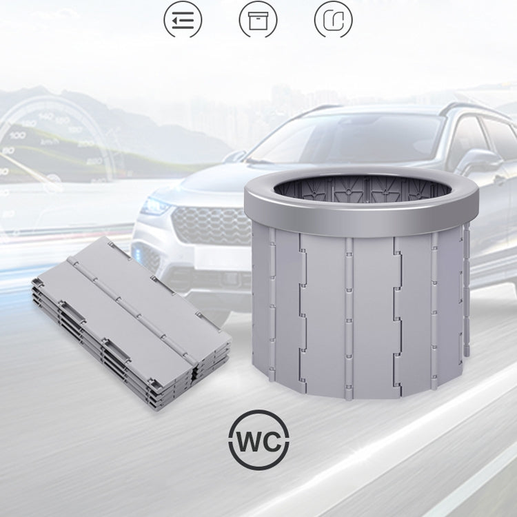 Toilette pieghevole Toilette da viaggio per auto con coperchio Toilette da campeggio portatile di emergenza per interni, Folding Toilet(Black), Folding Toilet(Grey)