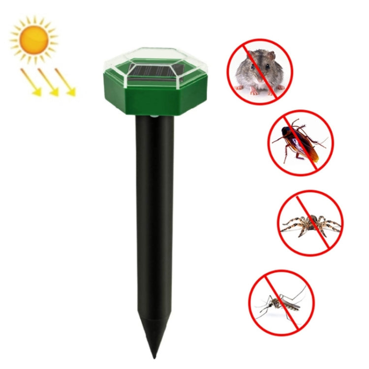 Scaccia talpa ad ultrasuoni solare esagonale da esterno inserito nel prato Repellente per animali da esterno, Animal Repeller
