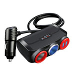 Accendisigari per auto Multi-Funzione Ricarica per telefono cellulare Ricarica per auto USB Spina adattatore 12/24V, Black Red, Black Blue, White Red, White Blue