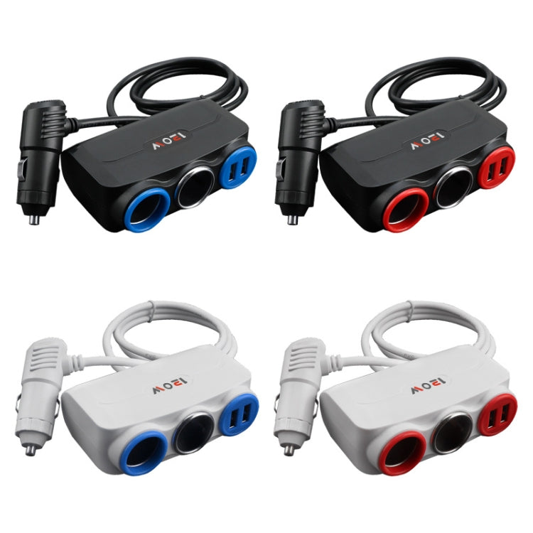 Accendisigari per auto Multi-Funzione Ricarica per telefono cellulare Ricarica per auto USB Spina adattatore 12/24V, Black Red, Black Blue, White Red, White Blue