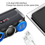 Accendisigari per auto Multi-Funzione Ricarica per telefono cellulare Ricarica per auto USB Spina adattatore 12/24V, Black Red, Black Blue, White Red, White Blue