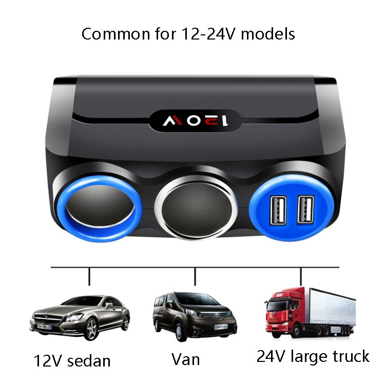 Accendisigari per auto Multi-Funzione Ricarica per telefono cellulare Ricarica per auto USB Spina adattatore 12/24V, Black Red, Black Blue, White Red, White Blue