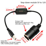 5V Girare 12V USB alla presa accendisigari Testa femminile Registratore di guida Cavo di alimentazione mobile, 1m, 2m, 3m