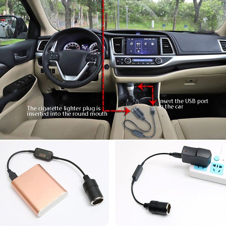 5V Girare 12V USB alla presa accendisigari Testa femminile Registratore di guida Cavo di alimentazione mobile, 1m, 2m, 3m