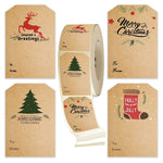 LG-210720-7050-008 Albero di Natale Carta Kraft Adesivo Decorazione natalizia Etichetta regalo autoadesiva, LG-210720-7050-008