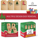 LG-210720-7050-008 Albero di Natale Carta Kraft Adesivo Decorazione natalizia Etichetta regalo autoadesiva, LG-210720-7050-008