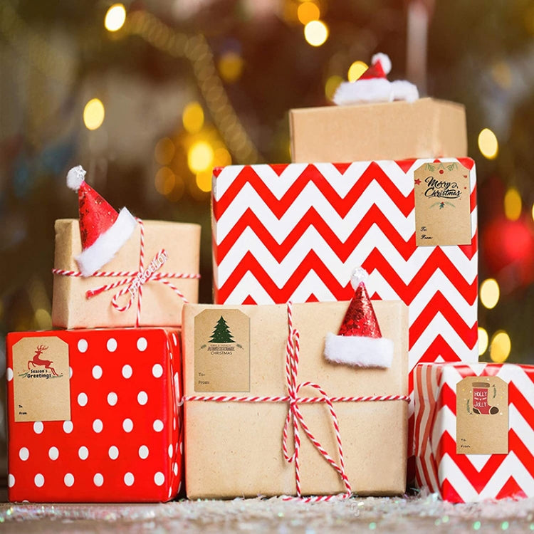 LG-210720-7050-008 Albero di Natale Carta Kraft Adesivo Decorazione natalizia Etichetta regalo autoadesiva, LG-210720-7050-008