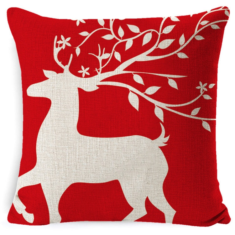 Federa per abbraccio rosso in lino natalizio da 3 pezzi senza anima del cuscino, 45 x 45cm