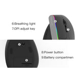 DELUX M618C 6 Tasti 1600 DPI RGB Vertical Wireless Bluetooth Dual Mode Mouse, M618C(White), M618C(Black)