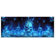 D-738 Adesivo grafico a colori per finestrino posteriore per auto con teschio in fiamme, 135x36 cm, D-738