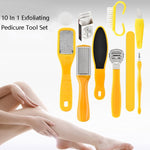 Set 2 strumenti pedicure 10 in 1 in acciaio inox