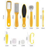 Set 2 strumenti pedicure 10 in 1 in acciaio inox