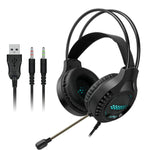 Smailwolf AK3 Cuffie da gioco Cuffie cablate luminose per computer desktop, stile:, 3.5mm Double Plug Black, USB Single-plug Black