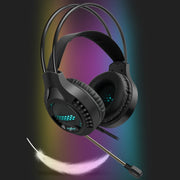 Smailwolf AK3 Cuffie da gioco Cuffie cablate luminose per computer desktop, stile:, 3.5mm Double Plug Black, USB Single-plug Black