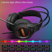 Smailwolf AK3 Cuffie da gioco Cuffie cablate luminose per computer desktop, stile:, 3.5mm Double Plug Black, USB Single-plug Black