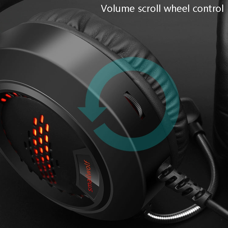 Smailwolf AK3 Cuffie da gioco Cuffie cablate luminose per computer desktop, stile:, 3.5mm Double Plug Black, USB Single-plug Black