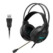 Smailwolf AK3 Cuffie da gioco Cuffie cablate luminose per computer desktop, stile:, 3.5mm Double Plug Black, USB Single-plug Black