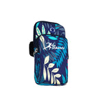 2 PCS B026 Borsa da braccio per cellulare da corsa Borsa per cellulare sportiva da yoga, specifica:, Small (Leaves Blue), Large (Leaves Blue), Small (Leaves Orange), Large (Leaves Orange)