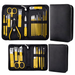 Set tagliaunghie Set manicure Tagliaunghie in acciaio inossidabile Strumento per manicure, 9 In 1, 18 In 1 Yellow, 26 In 1  Pink, 26 In 1 Black