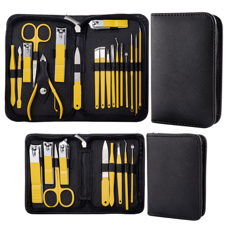 Set tagliaunghie Set manicure Tagliaunghie in acciaio inossidabile Strumento per manicure, 9 In 1, 18 In 1 Yellow, 26 In 1  Pink, 26 In 1 Black