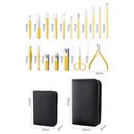 Set tagliaunghie Set manicure Tagliaunghie in acciaio inossidabile Strumento per manicure, 9 In 1, 18 In 1 Yellow, 26 In 1  Pink, 26 In 1 Black