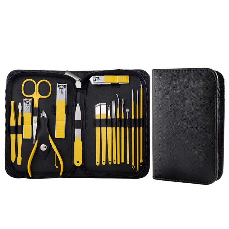 Set tagliaunghie Set manicure Tagliaunghie in acciaio inossidabile Strumento per manicure, 9 In 1, 18 In 1 Yellow, 26 In 1  Pink, 26 In 1 Black