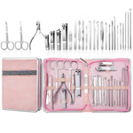 Set tagliaunghie Set manicure Tagliaunghie in acciaio inossidabile Strumento per manicure, 9 In 1, 18 In 1 Yellow, 26 In 1  Pink, 26 In 1 Black