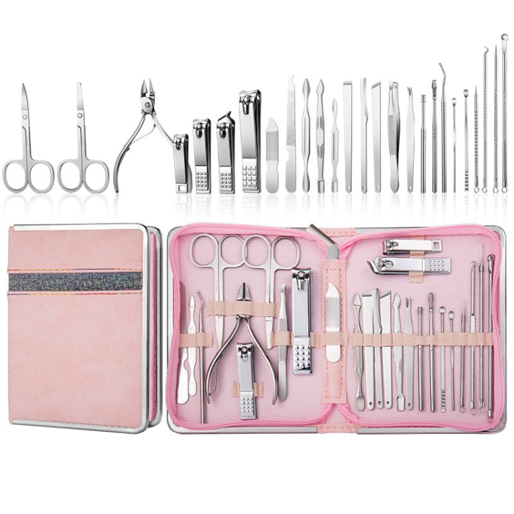 Set tagliaunghie Set manicure Tagliaunghie in acciaio inossidabile Strumento per manicure, 9 In 1, 18 In 1 Yellow, 26 In 1  Pink, 26 In 1 Black