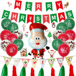 Set di palloncini per decorazioni per feste in alluminio con pellicola in alluminio con bandiera a tirante natalizio, Gift, Cute Elderly