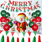 Set di palloncini per decorazioni per feste in alluminio con pellicola in alluminio con bandiera a tirante natalizio, Gift, Cute Elderly