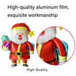 10 PCS Palloncini con pellicola in alluminio per decorazioni natalizie, stile:, Gift Santa, Cute Santa, Snowman, Penguin, Deer Head, Santa Head, Bear, Elk, Hat Snowman, Snowflake Santa, Large Santa