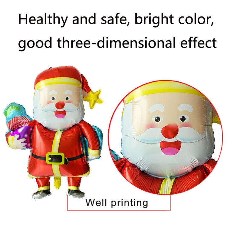 10 PCS Palloncini con pellicola in alluminio per decorazioni natalizie, stile:, Gift Santa, Cute Santa, Snowman, Penguin, Deer Head, Santa Head, Bear, Elk, Hat Snowman, Snowflake Santa, Large Santa