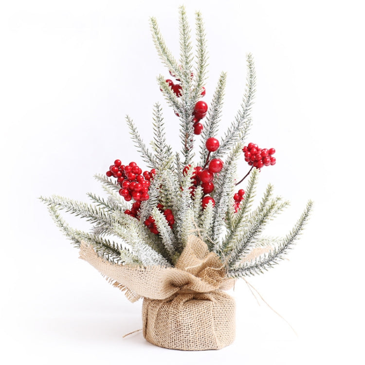 SYAF19 33 cm Decorazioni natalizie Neve PE Mini pianta per albero di Natale