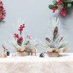 SYAF19 33 cm Decorazioni natalizie Neve PE Mini pianta per albero di Natale