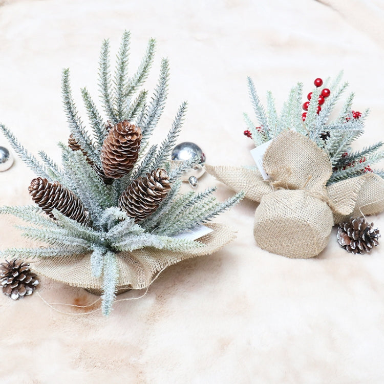 SYAF19 33 cm Decorazioni natalizie Neve PE Mini pianta per albero di Natale