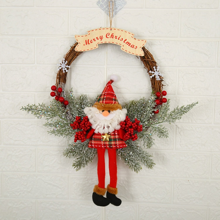 Decorazione natalizia Ghirlanda Ghirlanda Appesa alla porta in rattan, Red Flower, Double Clock, Chain, Gold, Double Bell Gift Pack, Poetry and Distant, Big Branch, Old Man, Big Branch, Snowman, Bulls, Swan, Lemon, Cotton