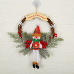 Decorazione natalizia Ghirlanda Ghirlanda Appesa alla porta in rattan, Red Flower, Double Clock, Chain, Gold, Double Bell Gift Pack, Poetry and Distant, Big Branch, Old Man, Big Branch, Snowman, Bulls, Swan, Lemon, Cotton
