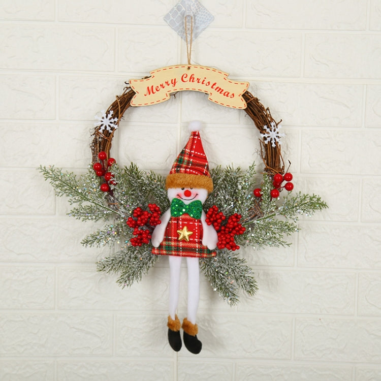 Decorazione natalizia Ghirlanda Ghirlanda Appesa alla porta in rattan, Red Flower, Double Clock, Chain, Gold, Double Bell Gift Pack, Poetry and Distant, Big Branch, Old Man, Big Branch, Snowman, Bulls, Swan, Lemon, Cotton