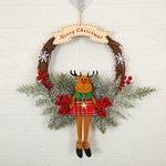 Decorazione natalizia Ghirlanda Ghirlanda Appesa alla porta in rattan, Red Flower, Double Clock, Chain, Gold, Double Bell Gift Pack, Poetry and Distant, Big Branch, Old Man, Big Branch, Snowman, Bulls, Swan, Lemon, Cotton