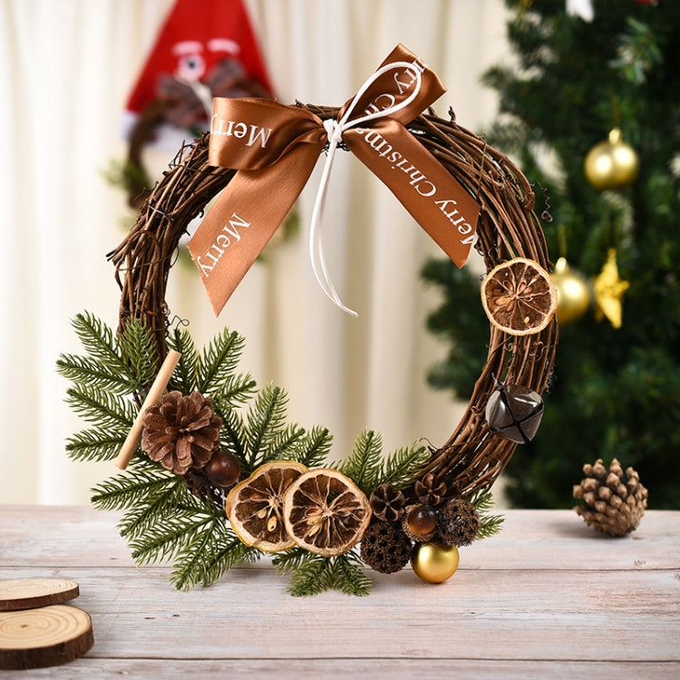 Decorazione natalizia Ghirlanda Ghirlanda Appesa alla porta in rattan, Red Flower, Double Clock, Chain, Gold, Double Bell Gift Pack, Poetry and Distant, Big Branch, Old Man, Big Branch, Snowman, Bulls, Swan, Lemon, Cotton