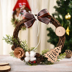 Decorazione natalizia Ghirlanda Ghirlanda Appesa alla porta in rattan, Red Flower, Double Clock, Chain, Gold, Double Bell Gift Pack, Poetry and Distant, Big Branch, Old Man, Big Branch, Snowman, Bulls, Swan, Lemon, Cotton