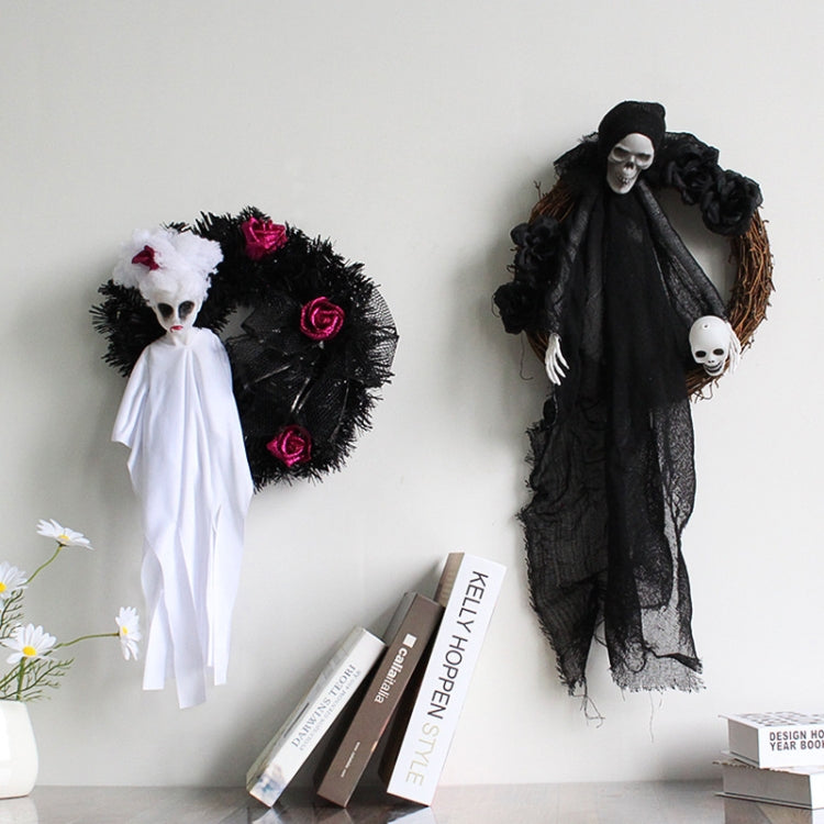 Halloween Ghost Door Hanging Horror Party Ornamenti da appendere Decorazione della casa stregata, White Ghost, Black Ghost