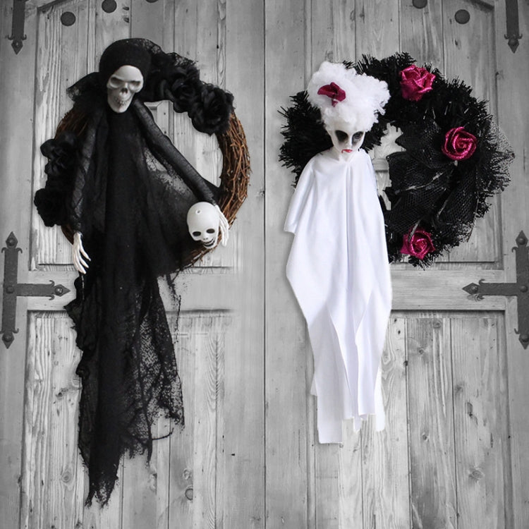 Halloween Ghost Door Hanging Horror Party Ornamenti da appendere Decorazione della casa stregata, White Ghost, Black Ghost