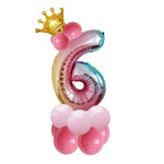 2 Set T2001 Birthday Gradient Digital Crown Set di palloncini in alluminio