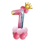 2 Set T2001 Birthday Gradient Digital Crown Set di palloncini in alluminio