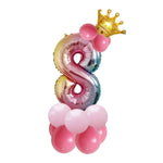 2 Set T2001 Birthday Gradient Digital Crown Set di palloncini in alluminio