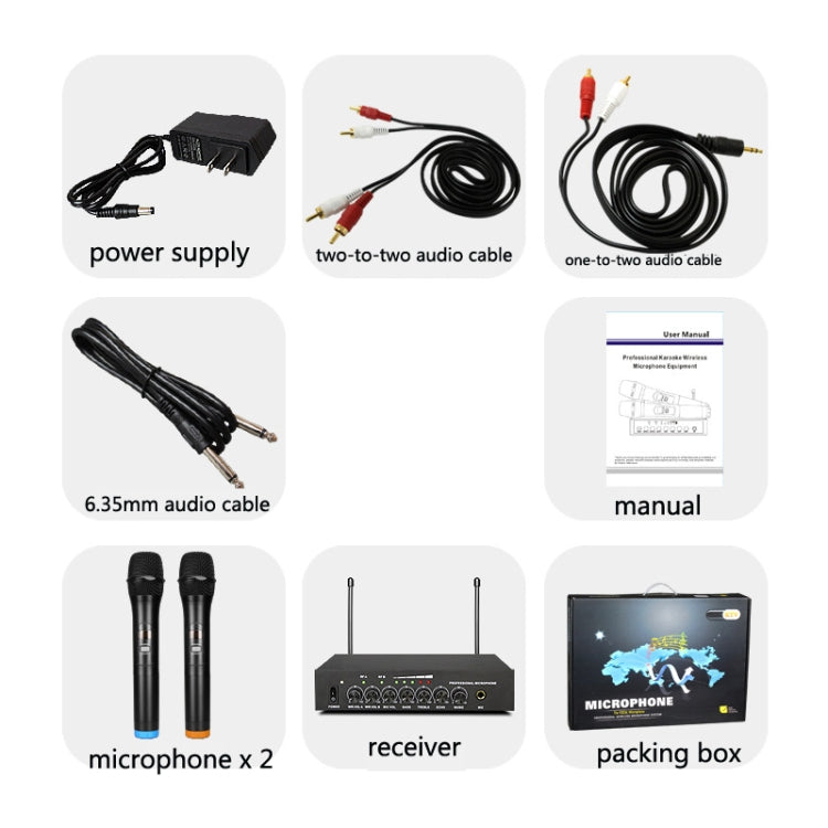 Microfono wireless Bluetooth con riverbero e ricevitore