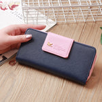 Flying Bird Two Fold Wallet Lady Long Wallet Zipper Borsa per cellulare Porta carte di grande capacità