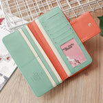 Flying Bird Two Fold Wallet Lady Long Wallet Zipper Borsa per cellulare Porta carte di grande capacità