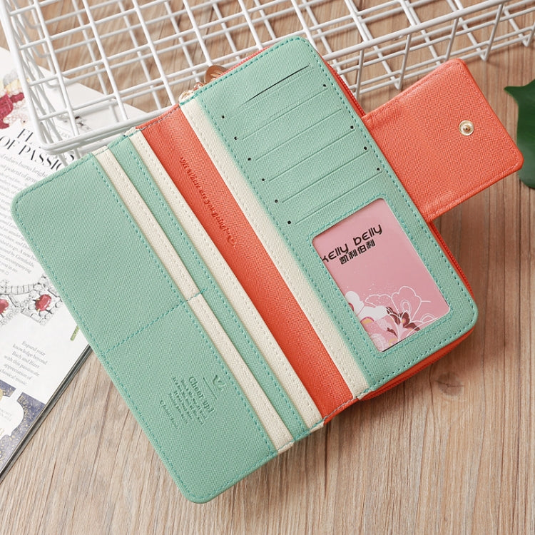 Flying Bird Two Fold Wallet Lady Long Wallet Zipper Borsa per cellulare Porta carte di grande capacità